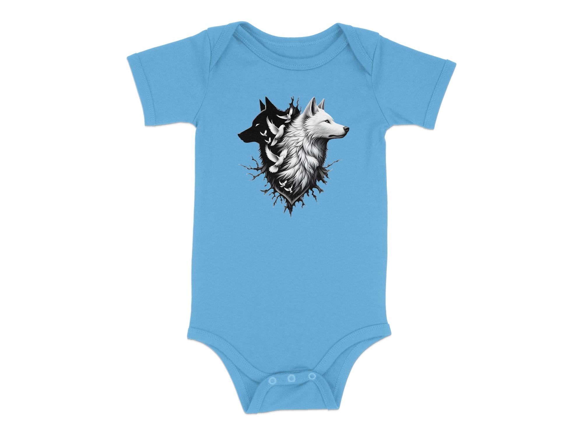 Wolf x Doves - Coloured Toddler Bodysuit Realistic Animal Talisman Unisex Tee Graphic Design