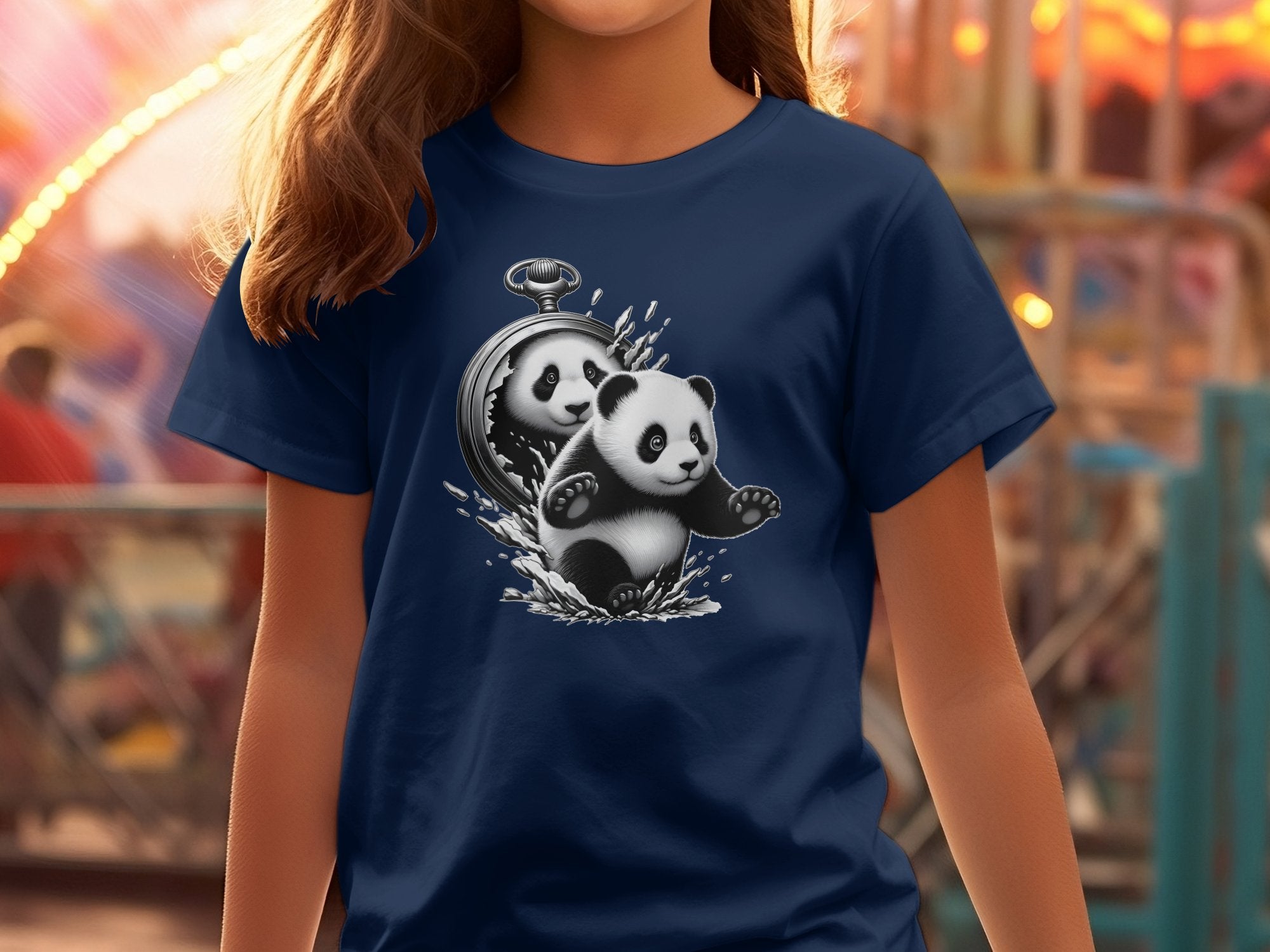 Panda - Coloured Kids T-Shirt Realistic Animal Talisman Unisex Cute Tee Graphic Design