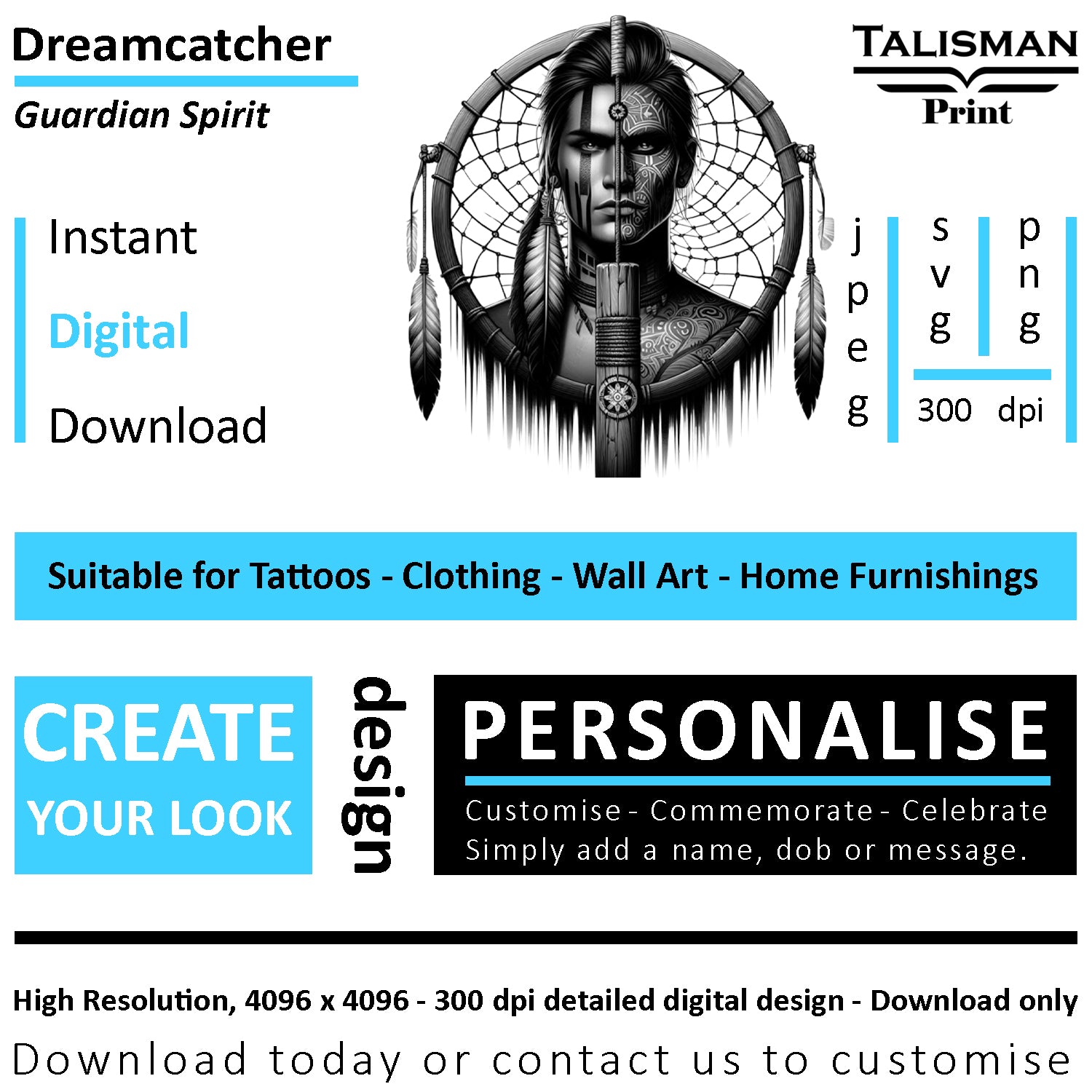 Dreamcatcher Men Native American Digital Art Collection | PNG, JPEG & SVG | Instant Download for Cherokee Mythology, Powerful Meaningful Decor | Warrior Designs