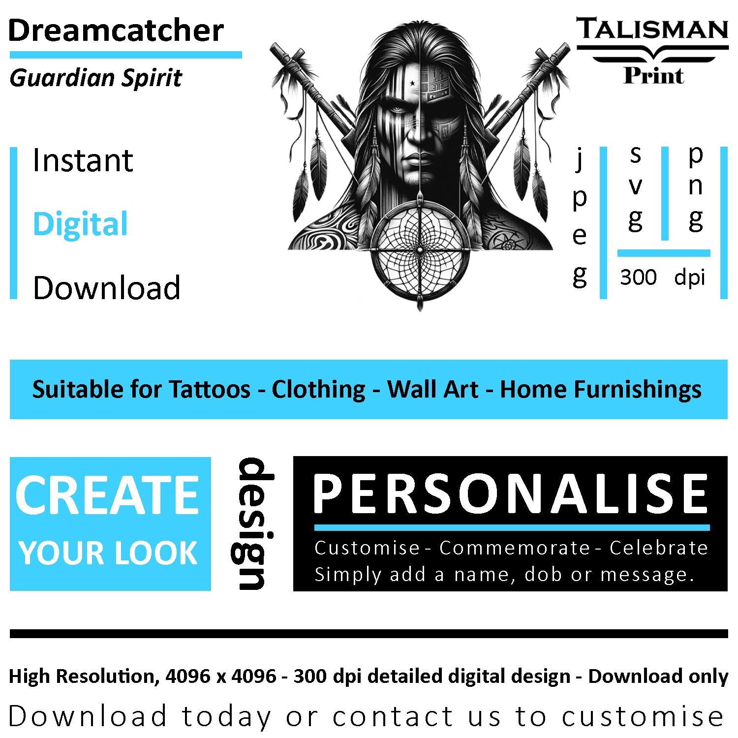 Dreamcatcher Men Native American Digital Art Collection | PNG, JPEG & SVG | Instant Download for Cherokee Mythology, Powerful Meaningful Decor | Warrior Designs