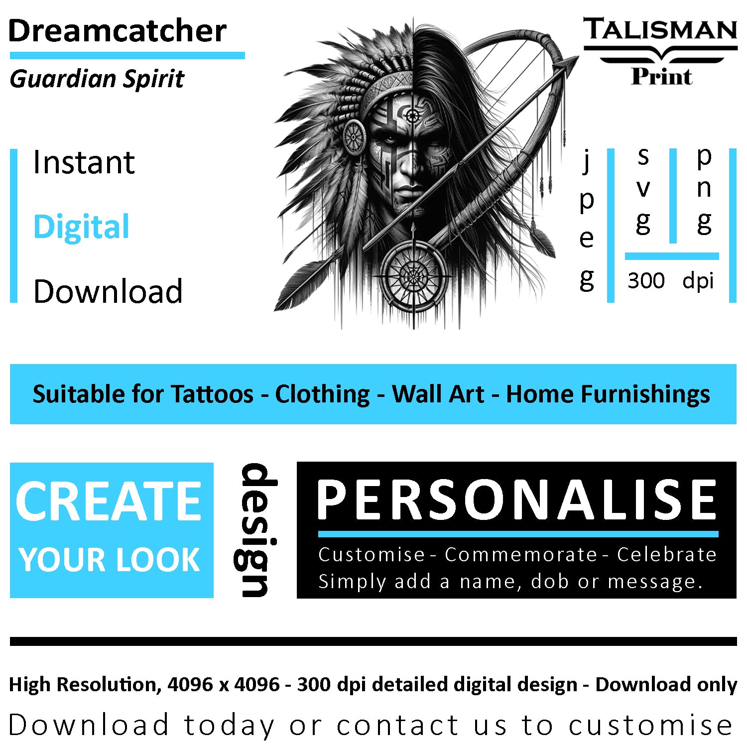 Dreamcatcher Men Native American Digital Art Collection | PNG, JPEG & SVG | Instant Download for Cherokee Mythology, Powerful Meaningful Decor | Warrior Designs