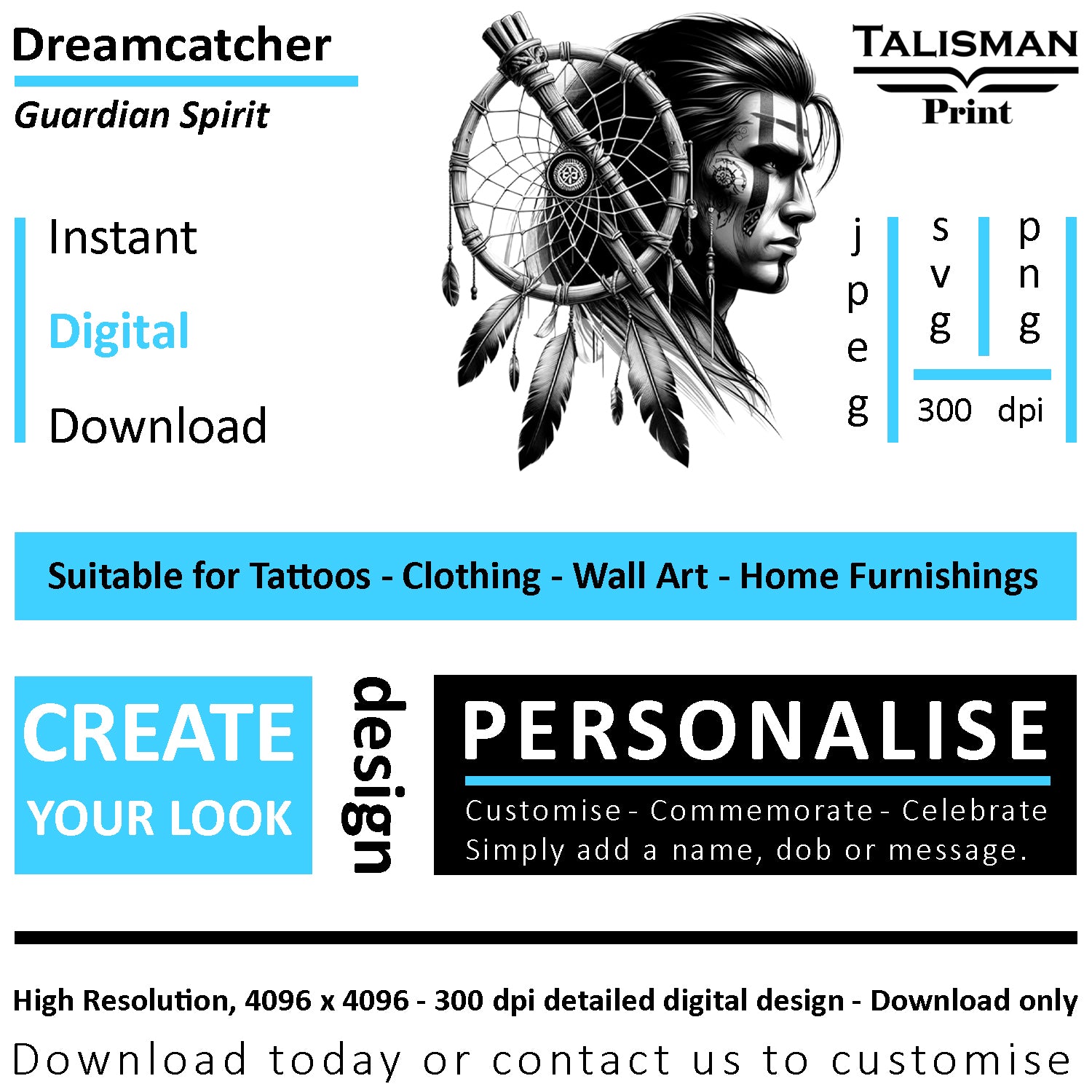 Dreamcatcher Men Native American Digital Art Collection | PNG, JPEG & SVG | Instant Download for Cherokee Mythology, Powerful Meaningful Decor | Warrior Designs