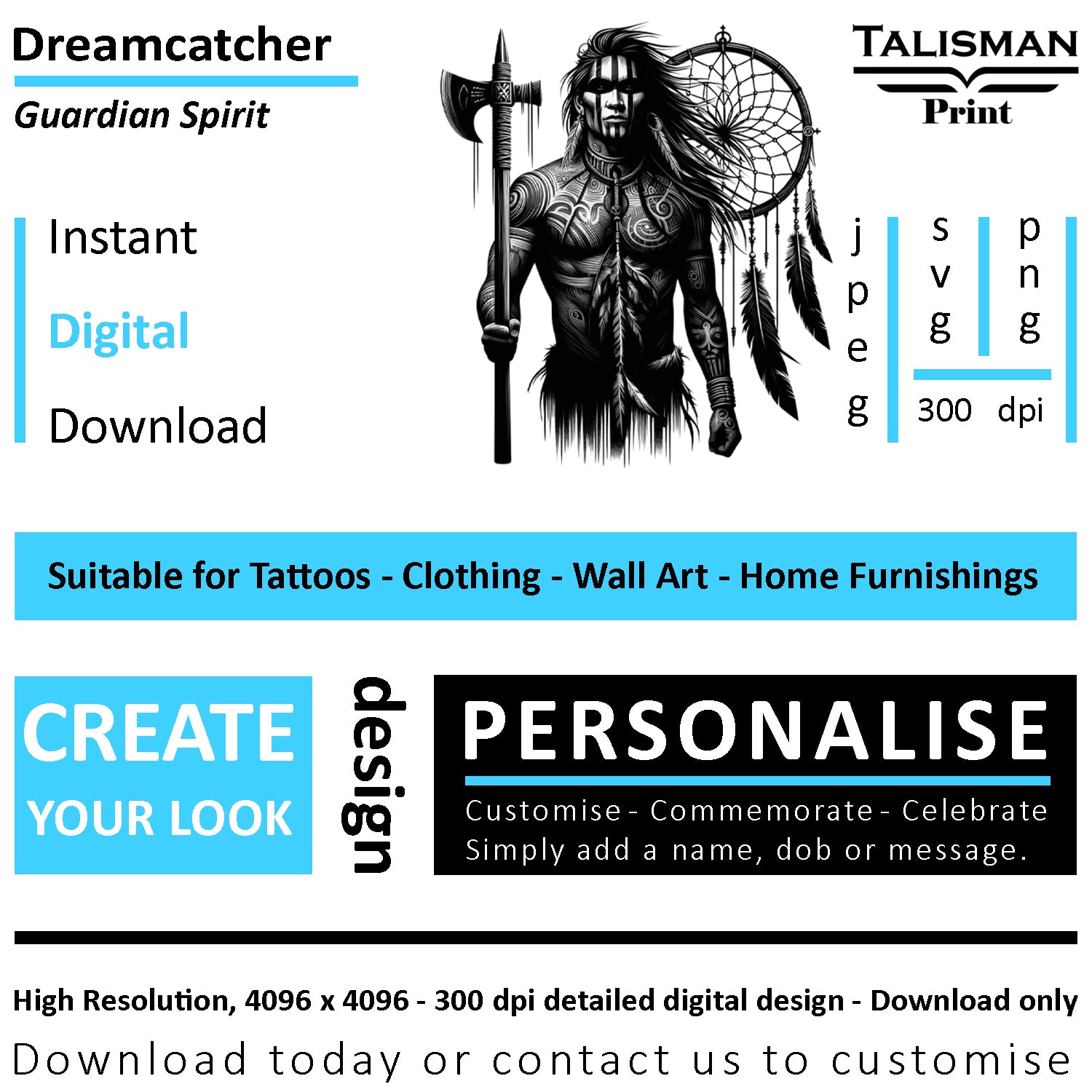 Dreamcatcher Men Native American Digital Art Collection | PNG, JPEG & SVG | Instant Download for Cherokee Mythology, Powerful Meaningful Decor | Warrior Designs