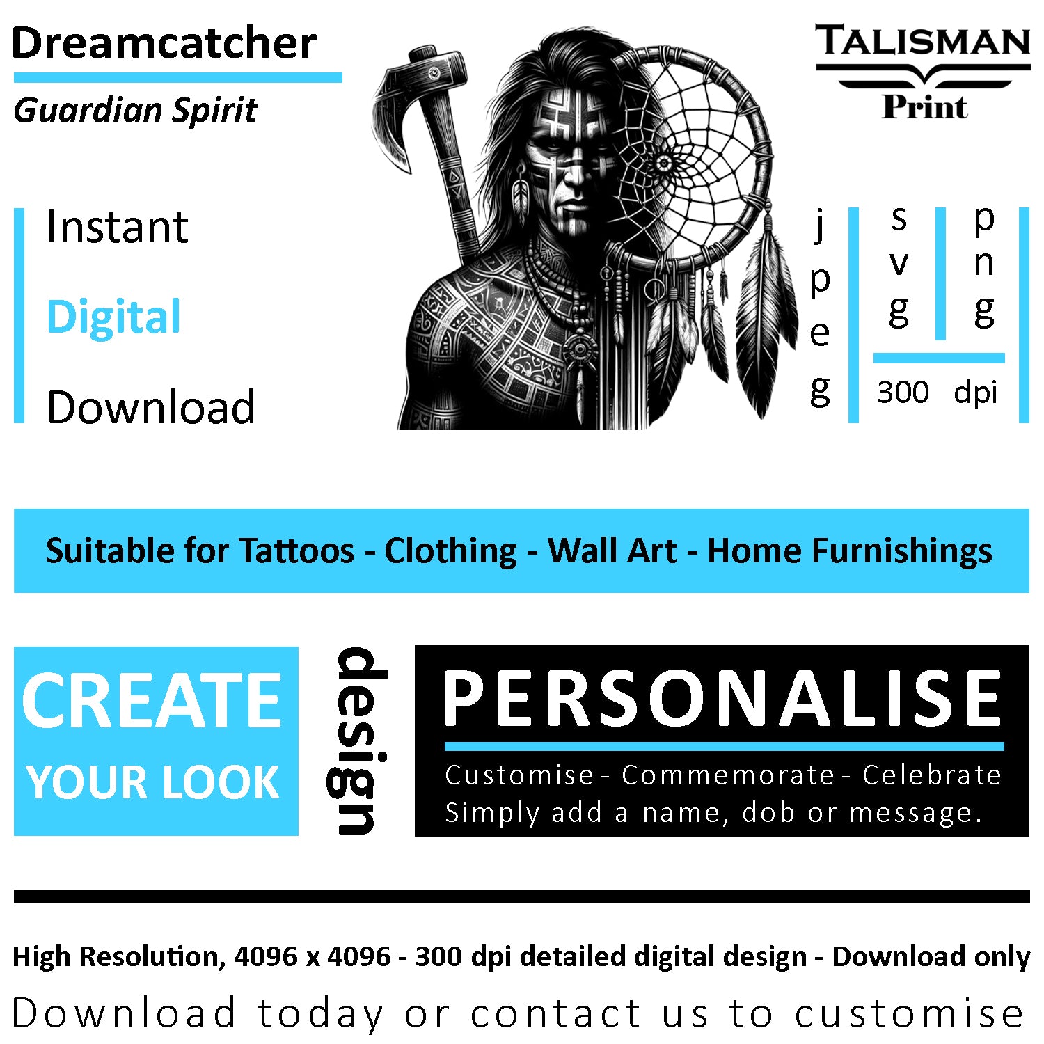 Dreamcatcher Men Native American Digital Art Collection | PNG, JPEG & SVG | Instant Download for Cherokee Mythology, Powerful Meaningful Decor | Warrior Designs