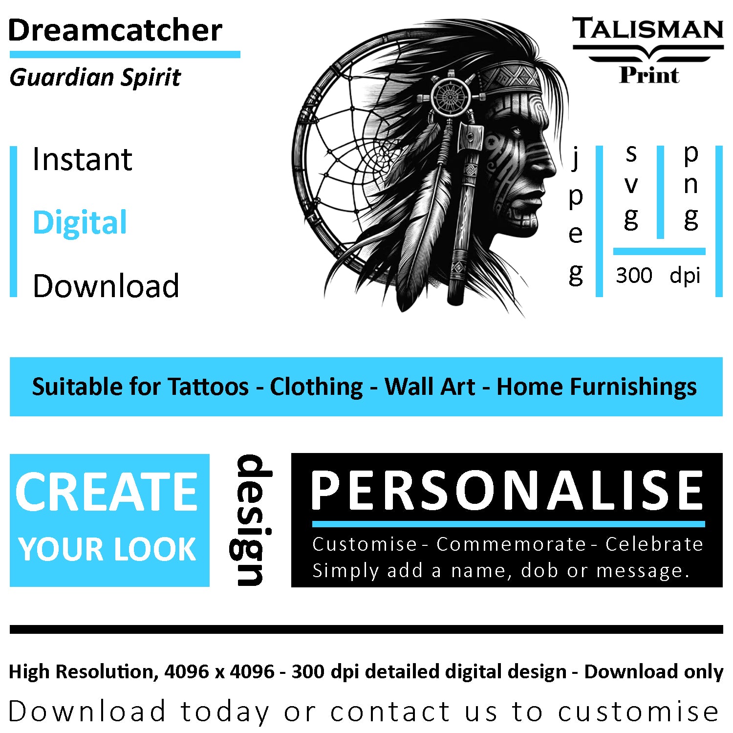 Dreamcatcher Men Native American Digital Art Collection | PNG, JPEG & SVG | Instant Download for Cherokee Mythology, Powerful Meaningful Decor | Warrior Designs