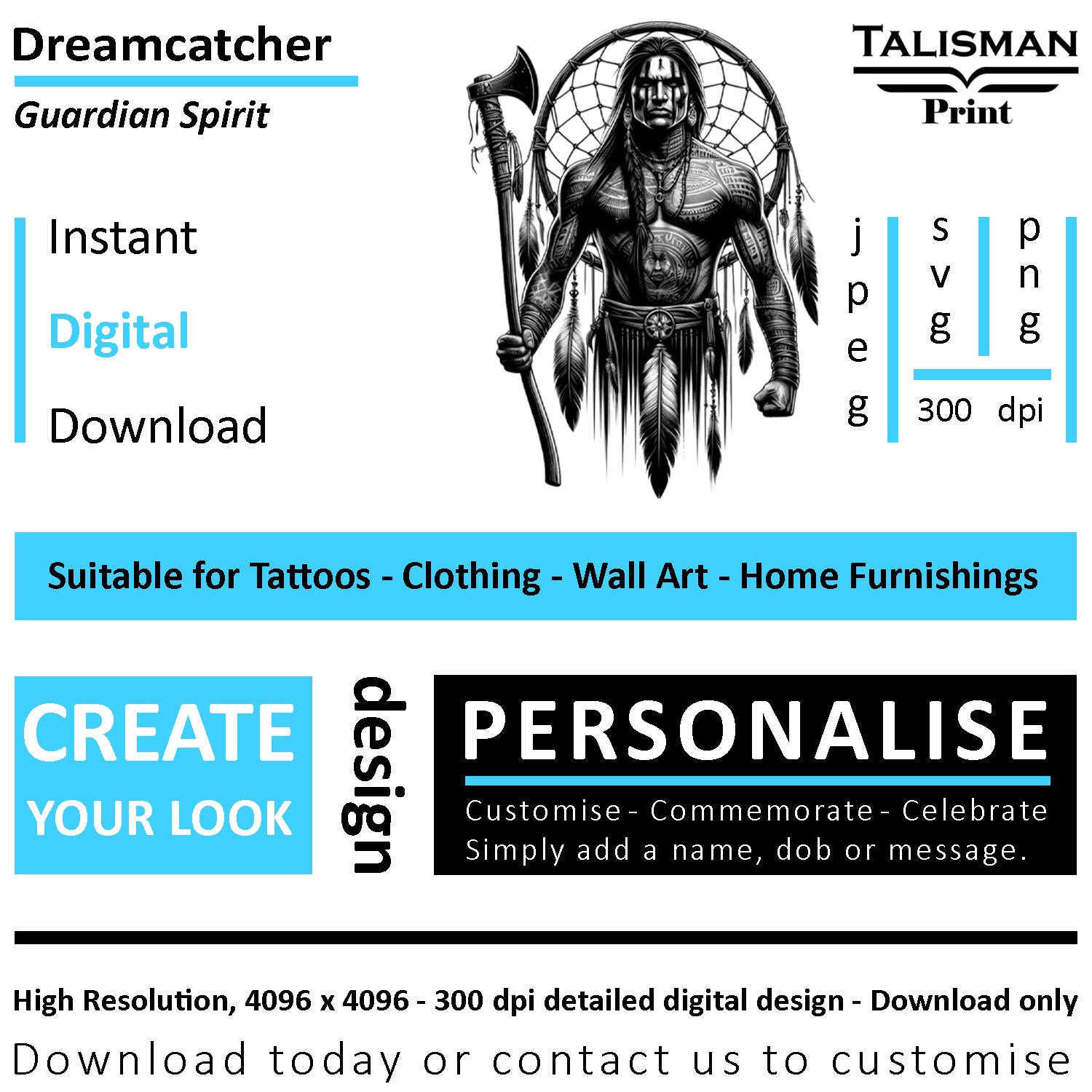 Dreamcatcher Men Native American Digital Art Collection | PNG, JPEG & SVG | Instant Download for Cherokee Mythology, Powerful Meaningful Decor | Warrior Designs