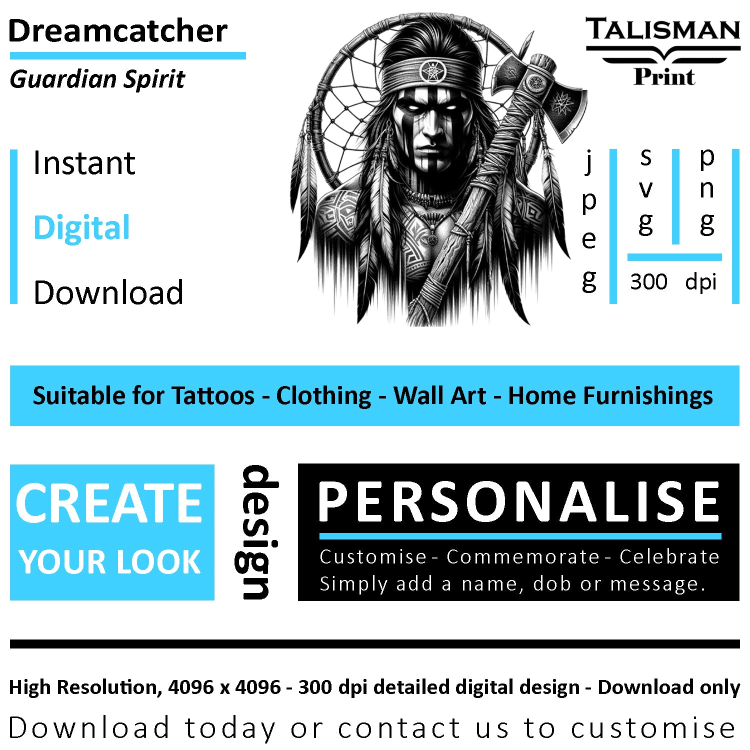 Dreamcatcher Men Native American Digital Art Collection | PNG, JPEG & SVG | Instant Download for Cherokee Mythology, Powerful Meaningful Decor | Warrior Designs