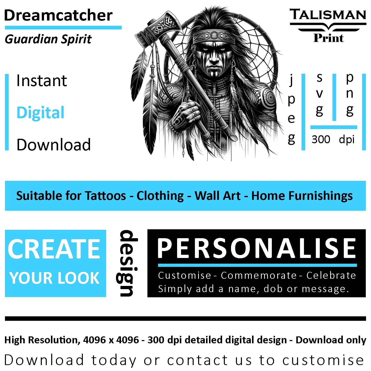 Dreamcatcher Men Native American Digital Art Collection | PNG, JPEG & SVG | Instant Download for Cherokee Mythology, Powerful Meaningful Decor | Warrior Designs