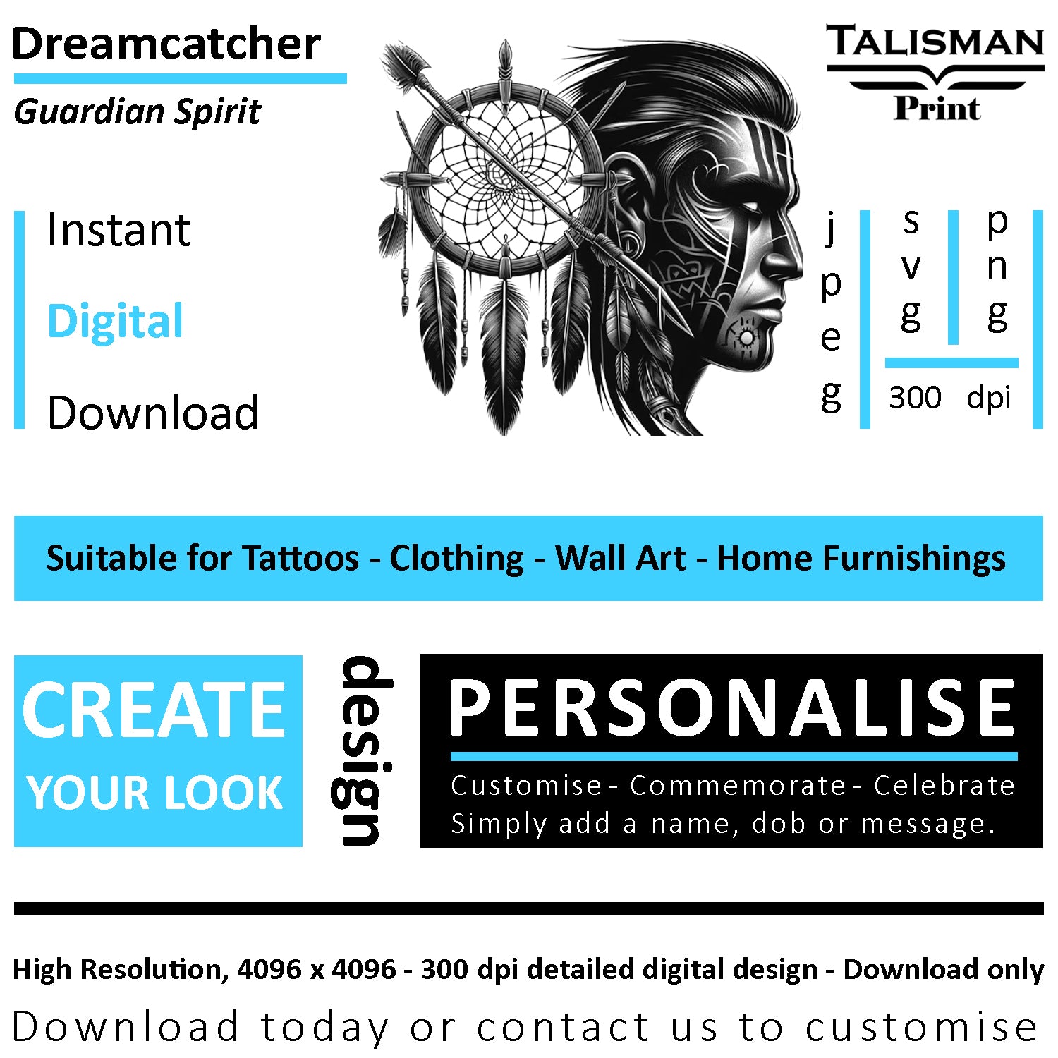 Dreamcatcher Men Native American Digital Art Collection | PNG, JPEG & SVG | Instant Download for Cherokee Mythology, Powerful Meaningful Decor | Warrior Designs