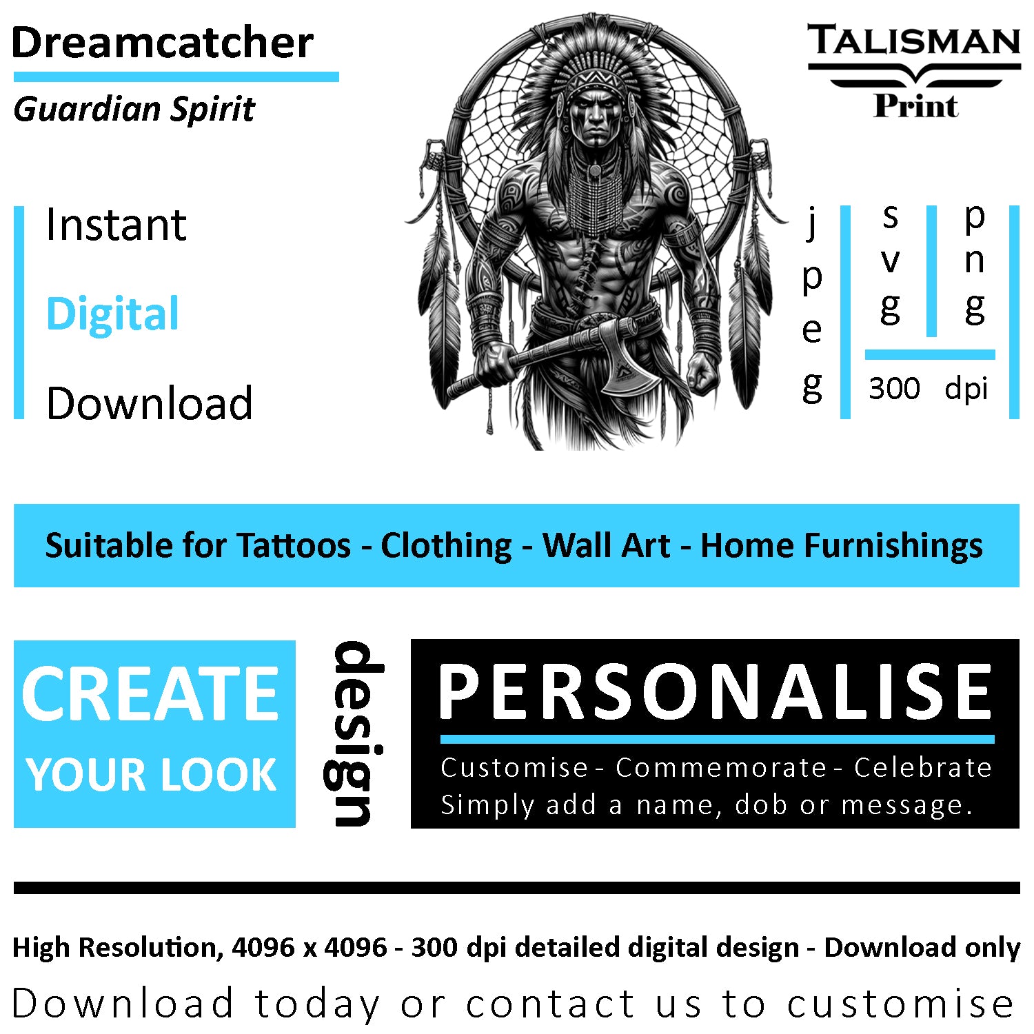 Dreamcatcher Men Native American Digital Art Collection | PNG, JPEG & SVG | Instant Download for Cherokee Mythology, Powerful Meaningful Decor | Warrior Designs