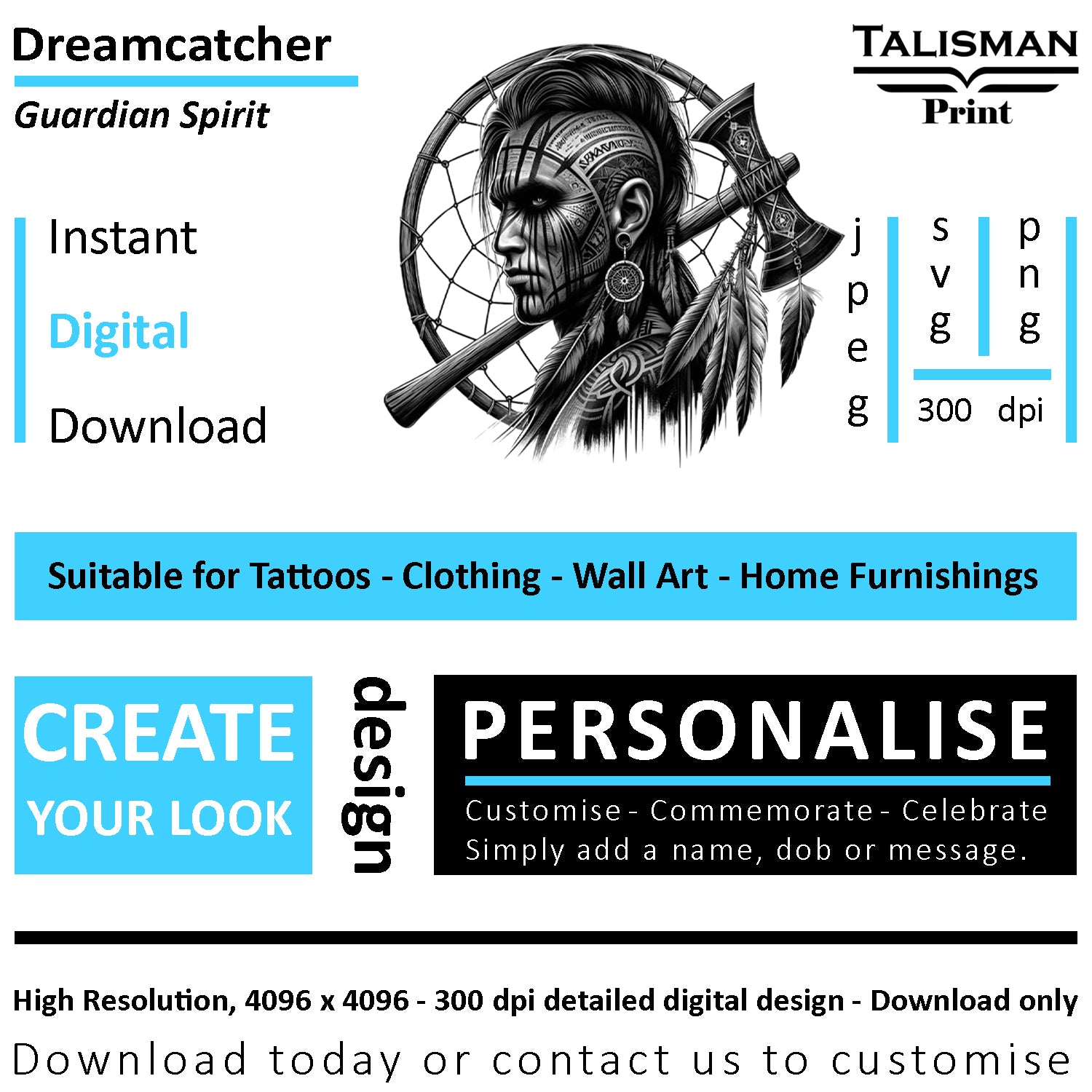 Dreamcatcher Men Native American Digital Art Collection | PNG, JPEG & SVG | Instant Download for Cherokee Mythology, Powerful Meaningful Decor | Warrior Designs