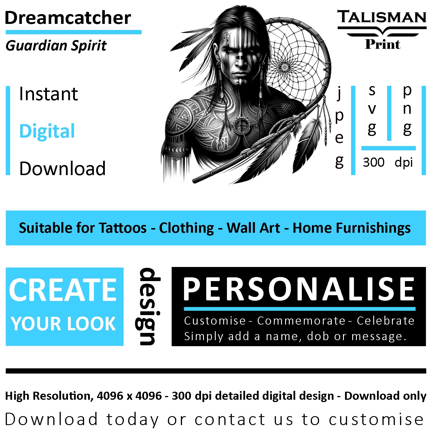 Dreamcatcher Men Native American Digital Art Collection | PNG, JPEG & SVG | Instant Download for Cherokee Mythology, Powerful Meaningful Decor | Warrior Designs