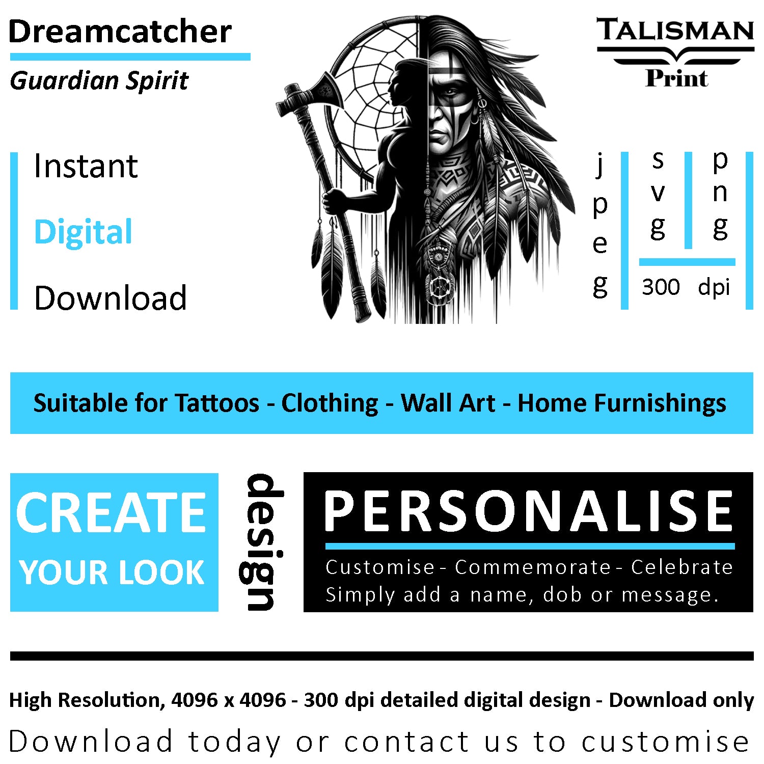 Dreamcatcher Men Native American Digital Art Collection | PNG, JPEG & SVG | Instant Download for Cherokee Mythology, Powerful Meaningful Decor | Warrior Designs