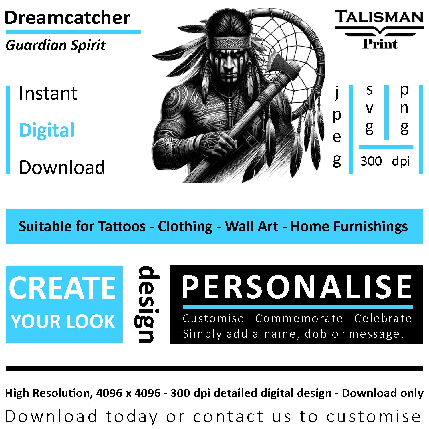 Dreamcatcher Men Native American Digital Art Collection | PNG, JPEG & SVG | Instant Download for Cherokee Mythology, Powerful Meaningful Decor | Warrior Designs