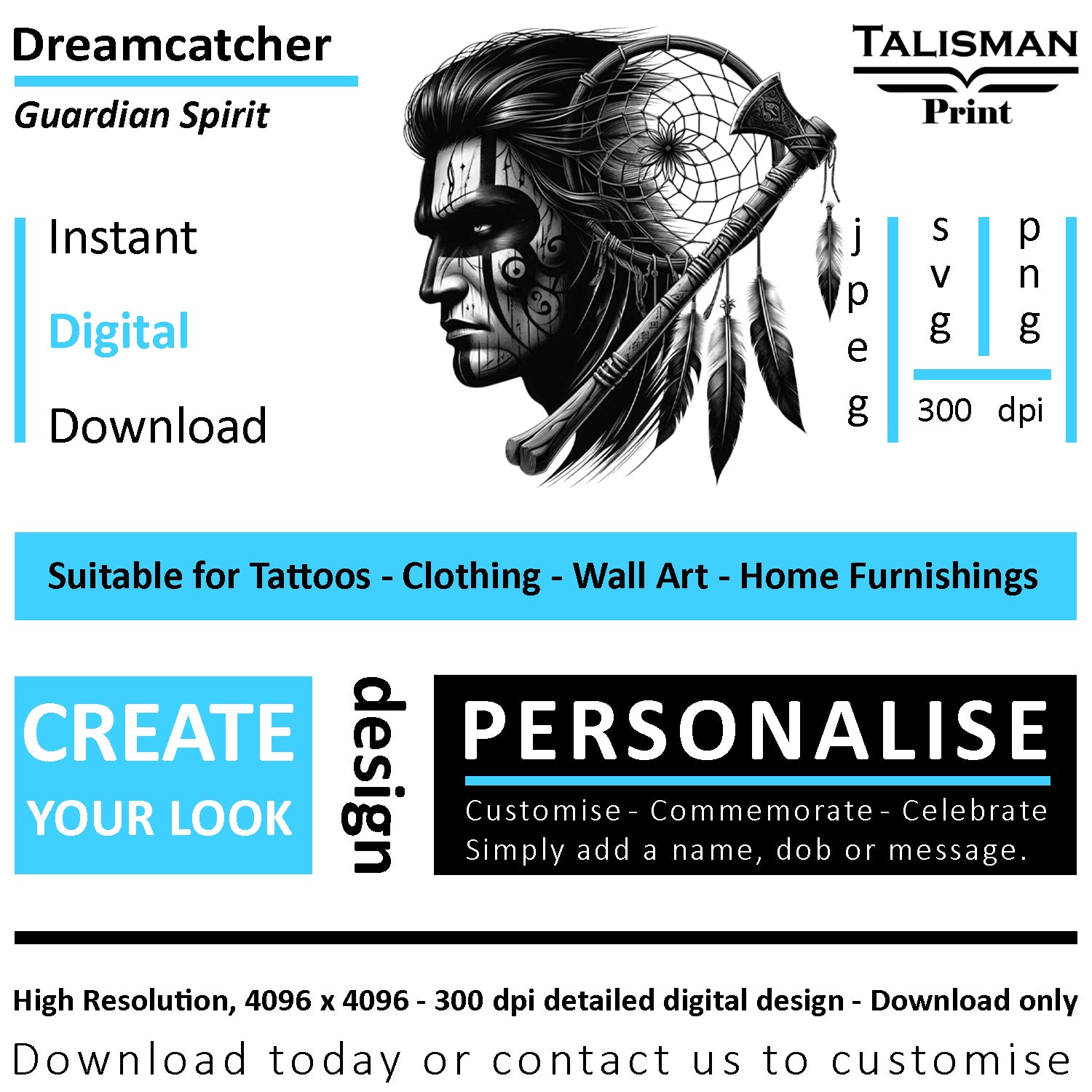 Dreamcatcher Men Native American Digital Art Collection | PNG, JPEG & SVG | Instant Download for Cherokee Mythology, Powerful Meaningful Decor | Warrior Designs