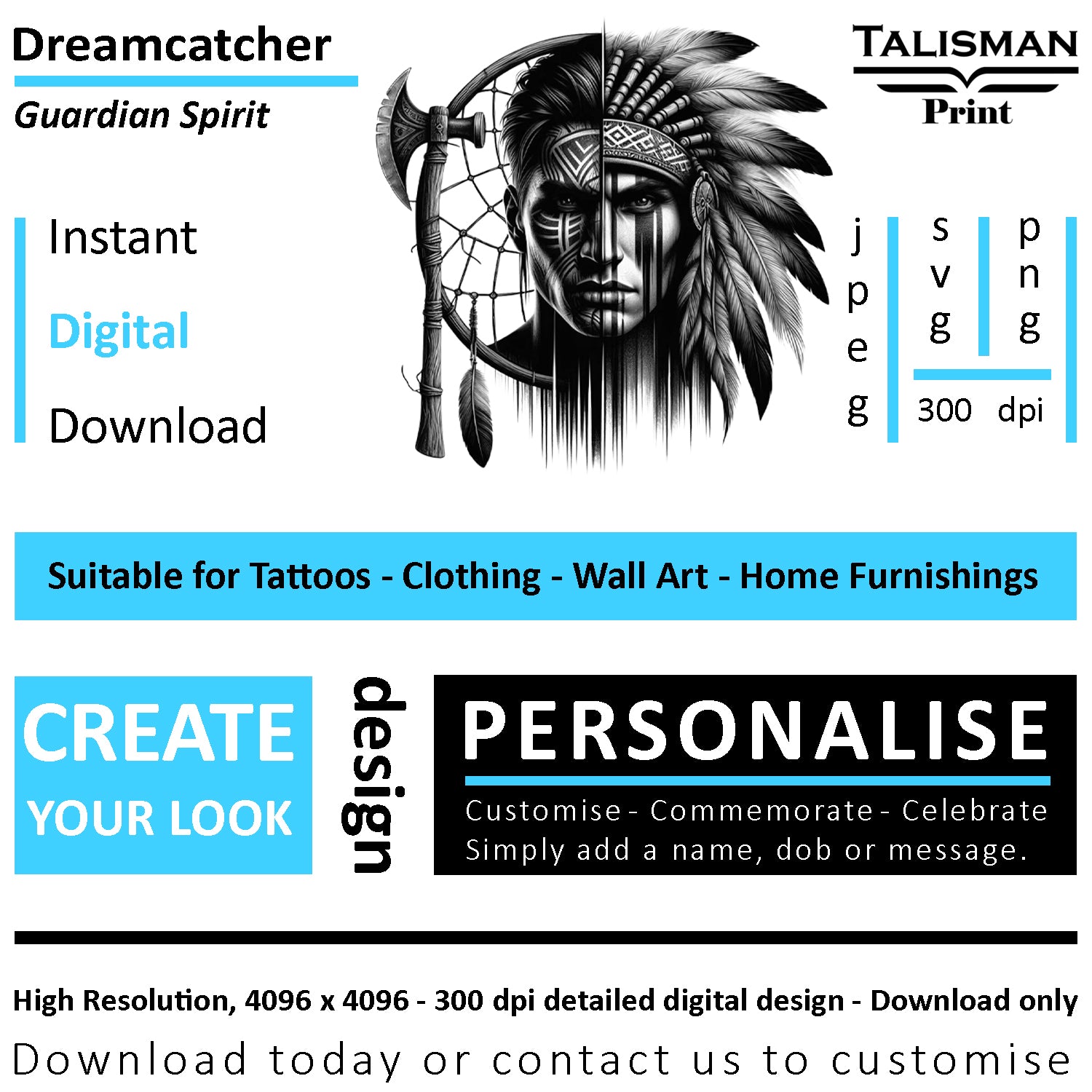 Dreamcatcher Men Native American Digital Art Collection | PNG, JPEG & SVG | Instant Download for Cherokee Mythology, Powerful Meaningful Decor | Warrior Designs