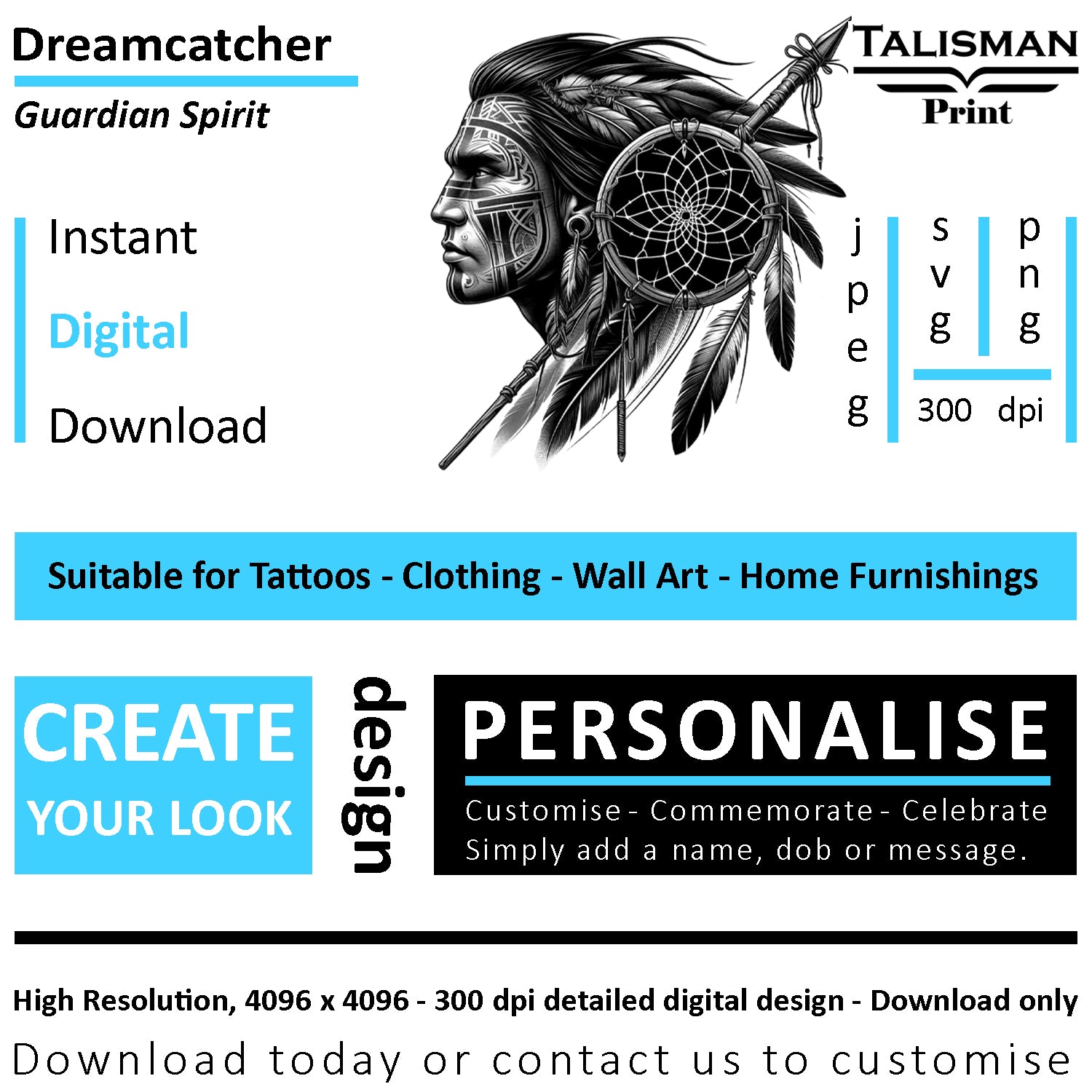 Dreamcatcher Men Native American Digital Art Collection | PNG, JPEG & SVG | Instant Download for Cherokee Mythology, Powerful Meaningful Decor | Warrior Designs