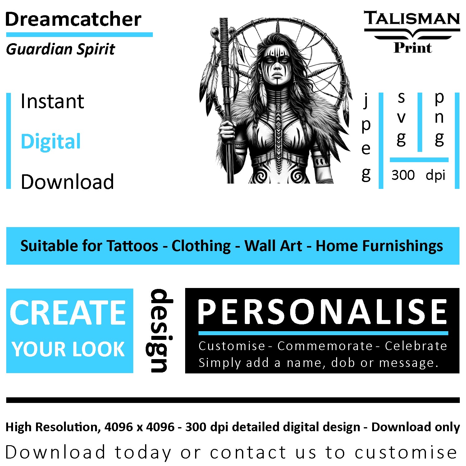 Dreamcatcher Women Native American Digital Art Collection | PNG, JPEG & SVG | Instant Download for Cherokee Mythology, Powerful Meaningful Decor | Warrior Designs