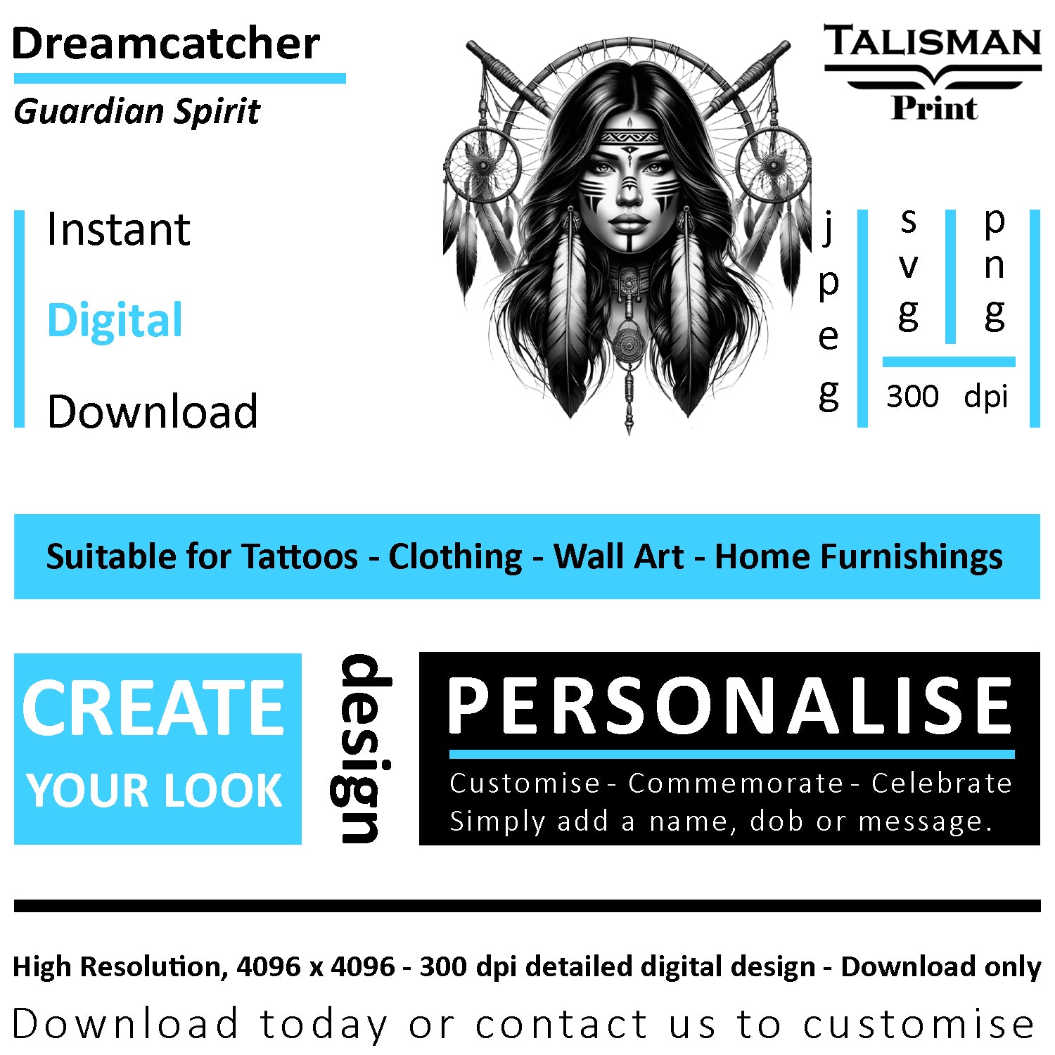 Dreamcatcher Women Native American Digital Art Collection | PNG, JPEG & SVG | Instant Download for Cherokee Mythology, Powerful Meaningful Decor | Warrior Designs