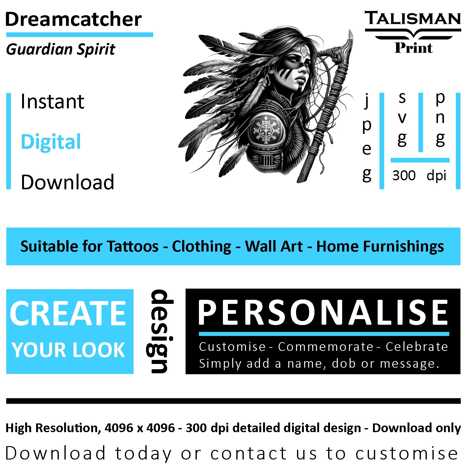 Dreamcatcher Women Native American Digital Art Collection | PNG, JPEG & SVG | Instant Download for Cherokee Mythology, Powerful Meaningful Decor | Warrior Designs