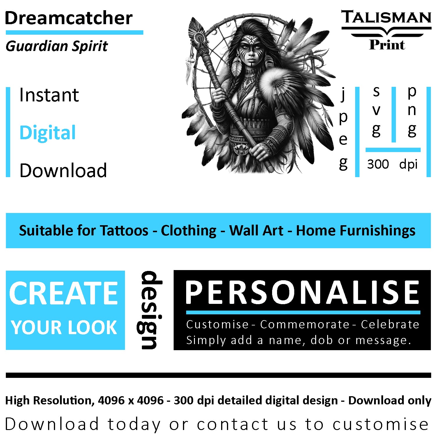 Dreamcatcher Women Native American Digital Art Collection | PNG, JPEG & SVG | Instant Download for Cherokee Mythology, Powerful Meaningful Decor | Warrior Designs