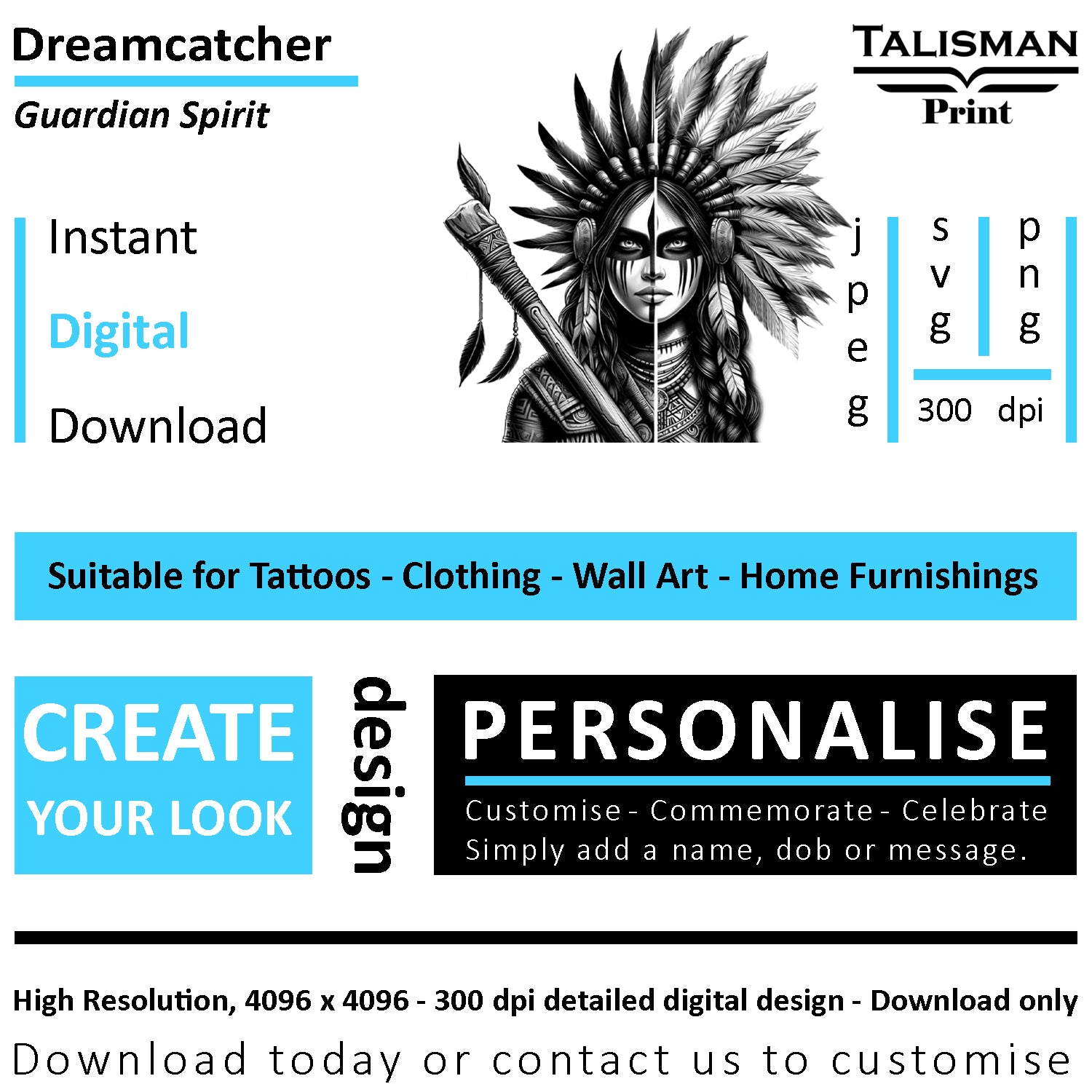 Dreamcatcher Women Native American Digital Art Collection | PNG, JPEG & SVG | Instant Download for Cherokee Mythology, Powerful Meaningful Decor | Warrior Designs