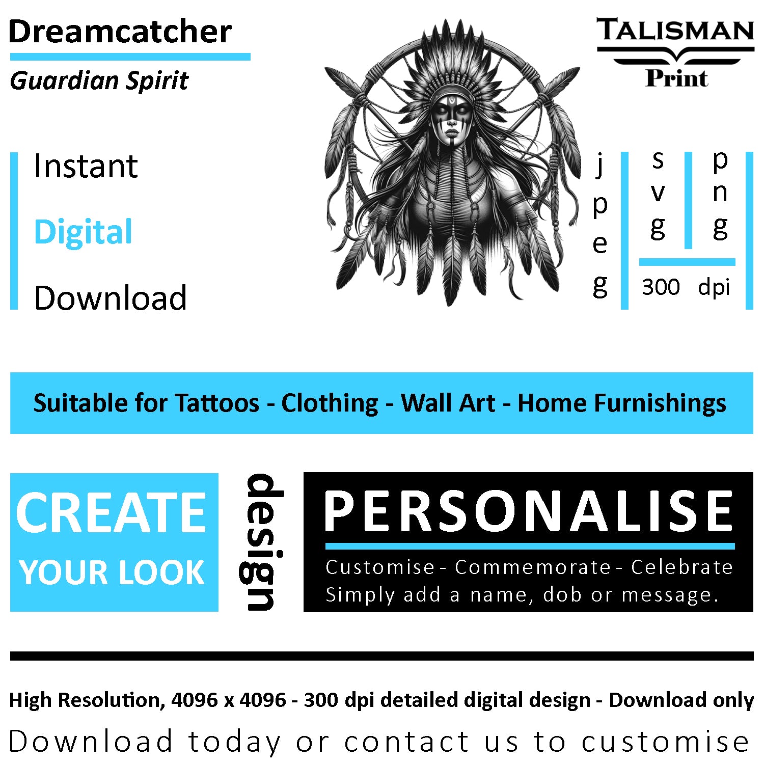 Dreamcatcher Women Native American Digital Art Collection | PNG, JPEG & SVG | Instant Download for Cherokee Mythology, Powerful Meaningful Decor | Warrior Designs