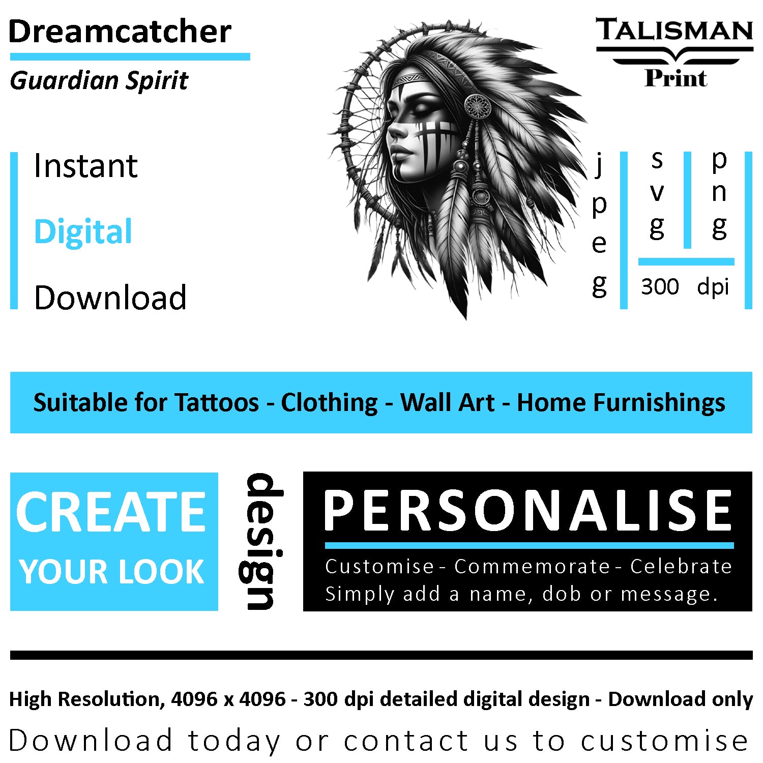 Dreamcatcher Women Native American Digital Art Collection | PNG, JPEG & SVG | Instant Download for Cherokee Mythology, Powerful Meaningful Decor | Warrior Designs