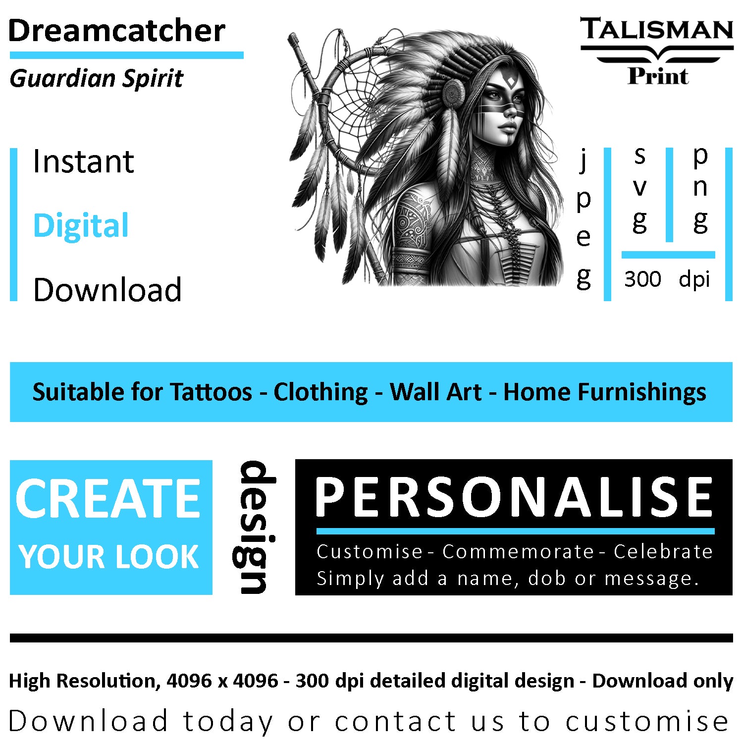 Dreamcatcher Women Native American Digital Art Collection | PNG, JPEG & SVG | Instant Download for Cherokee Mythology, Powerful Meaningful Decor | Warrior Designs