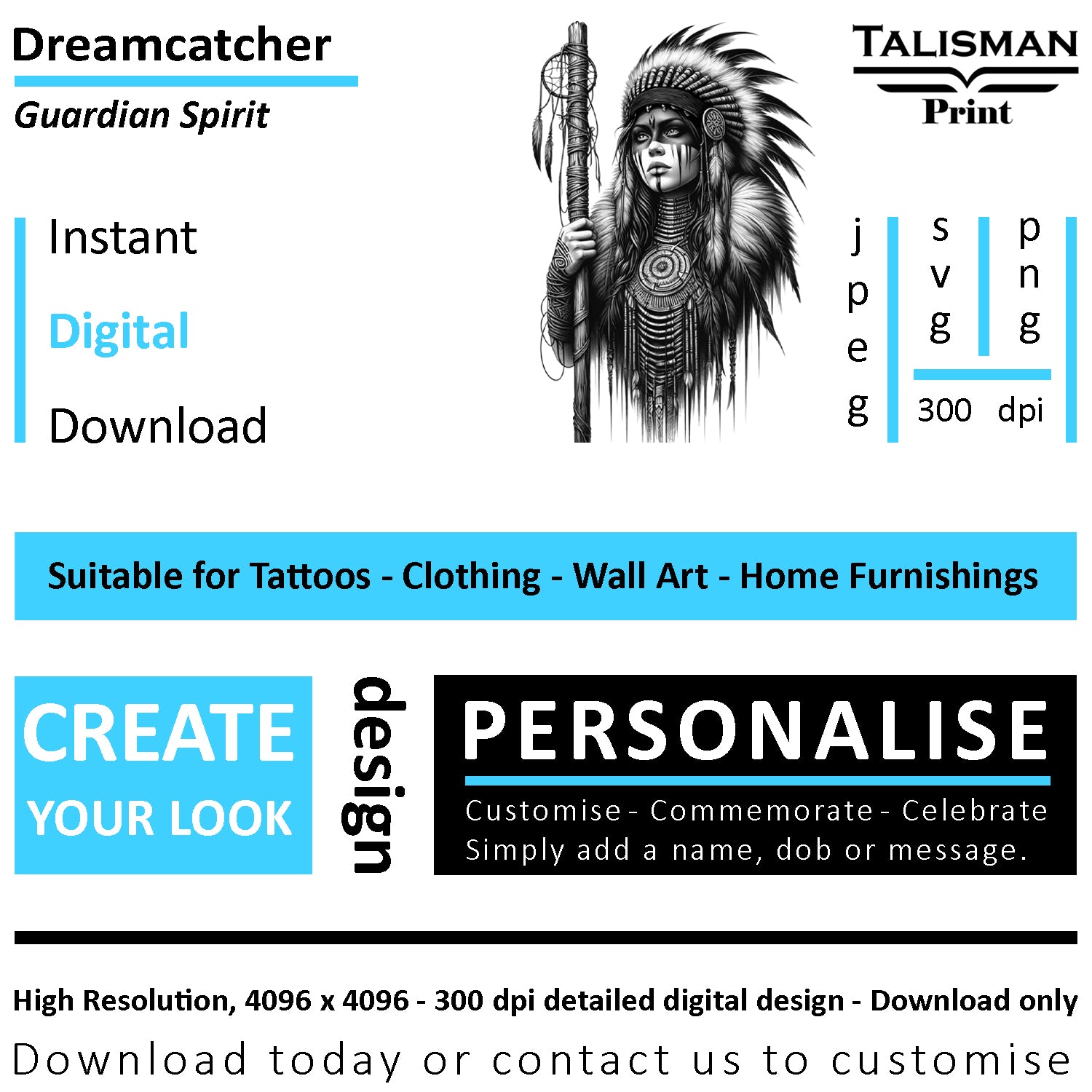 Dreamcatcher Women Native American Digital Art Collection | PNG, JPEG & SVG | Instant Download for Cherokee Mythology, Powerful Meaningful Decor | Warrior Designs