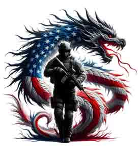 Dragon X Patriot - Digital Art | PNG, JPEG & SVG | Instant Download for Apparel, Décor and Wall Art