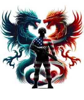 Dragon X Patriot - Digital Art | PNG, JPEG & SVG | Instant Download for Apparel, Décor and Wall Art