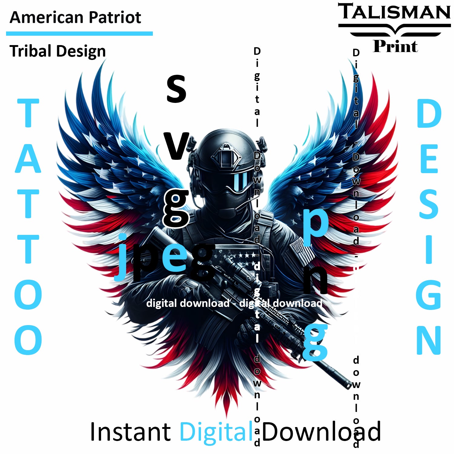 Eagle X Patriot - Digital Art | PNG, JPEG & SVG | Instant Download for Apparel, Décor and Wall Art