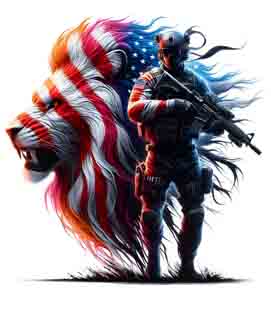 Lion X Patriot - Digital Art | PNG, JPEG & SVG | Instant Download for Apparel, Décor and Wall Art