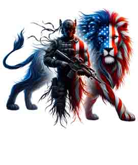 Lion X Patriot - Digital Art | PNG, JPEG & SVG | Instant Download for Apparel, Décor and Wall Art