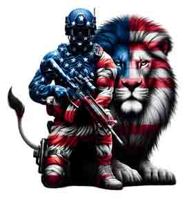 Lion X Patriot - Digital Art | PNG, JPEG & SVG | Instant Download for Apparel, Décor and Wall Art