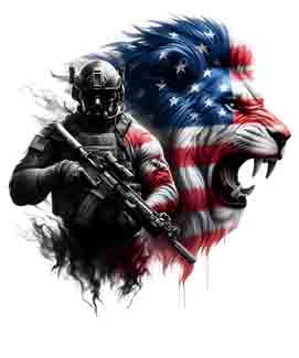 Lion X Patriot - Digital Art | PNG, JPEG & SVG | Instant Download for Apparel, Décor and Wall Art