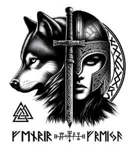 Viking Freyja Fenrir - Digital Art Collection | PNG, JPEG & SVG | Instant Tattoo Download