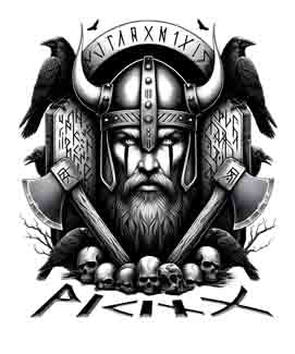 Viking Axe Warrior - Digital Art Collection | PNG, JPEG & SVG | Instant Tattoo Download