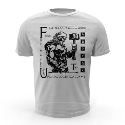 Black T shirt White Thor Viking Talisman Men Women Unisex Valhalla Tee