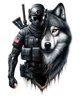 American Wolf - Digital Art | PNG, JPEG & SVG | Instant Download for Apparel, Décor and Wall Art