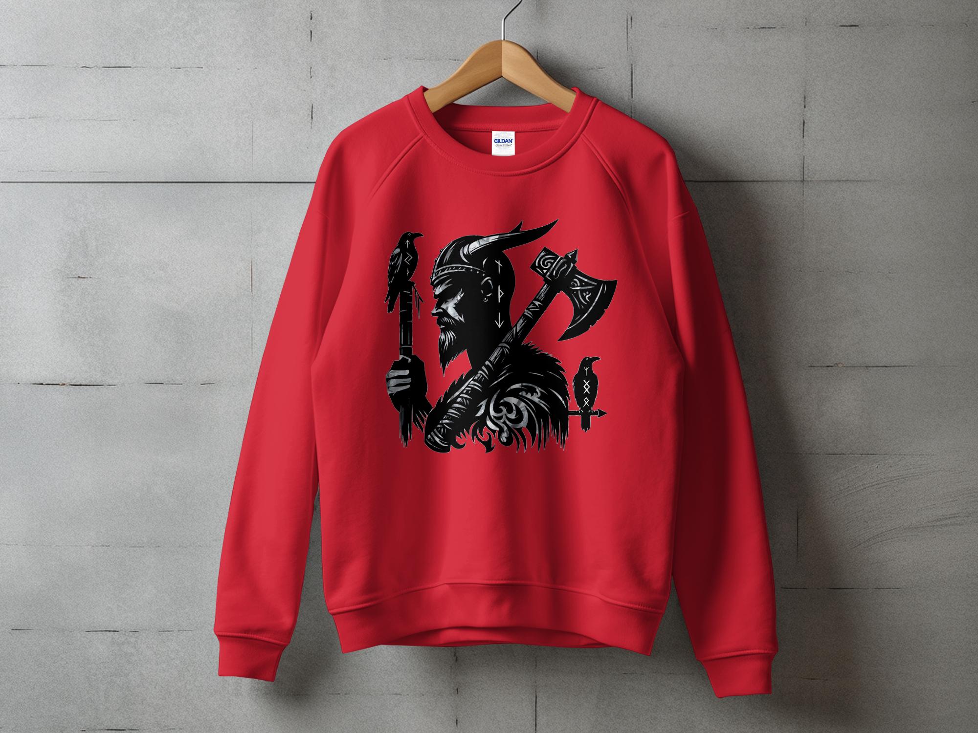 Viking Odin - Coloured Gildan Sweatshirt Norse Talisman Men Women Unisex Valhalla Tee