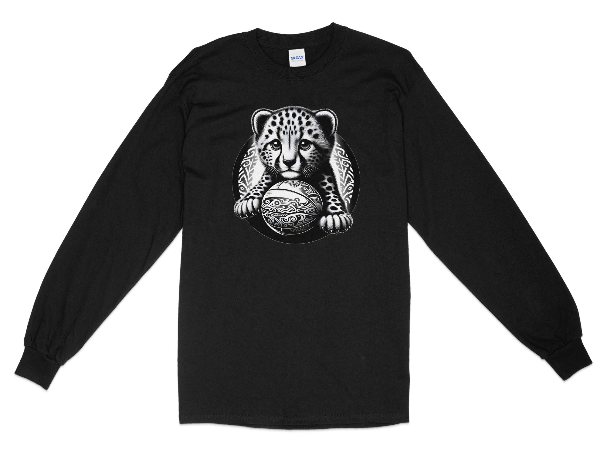 Cheetah World - Coloured Gildan Long Sleeve Realistic Animal Talisman Unisex Cute Tee Graphic Design