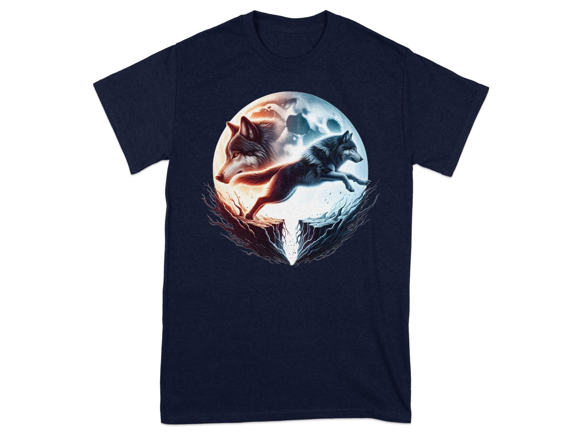 Moon Wolf - T-Shirt Realistic Full Colour Animal Talisman Unisex Mythology Tee Gildan Graphic Design