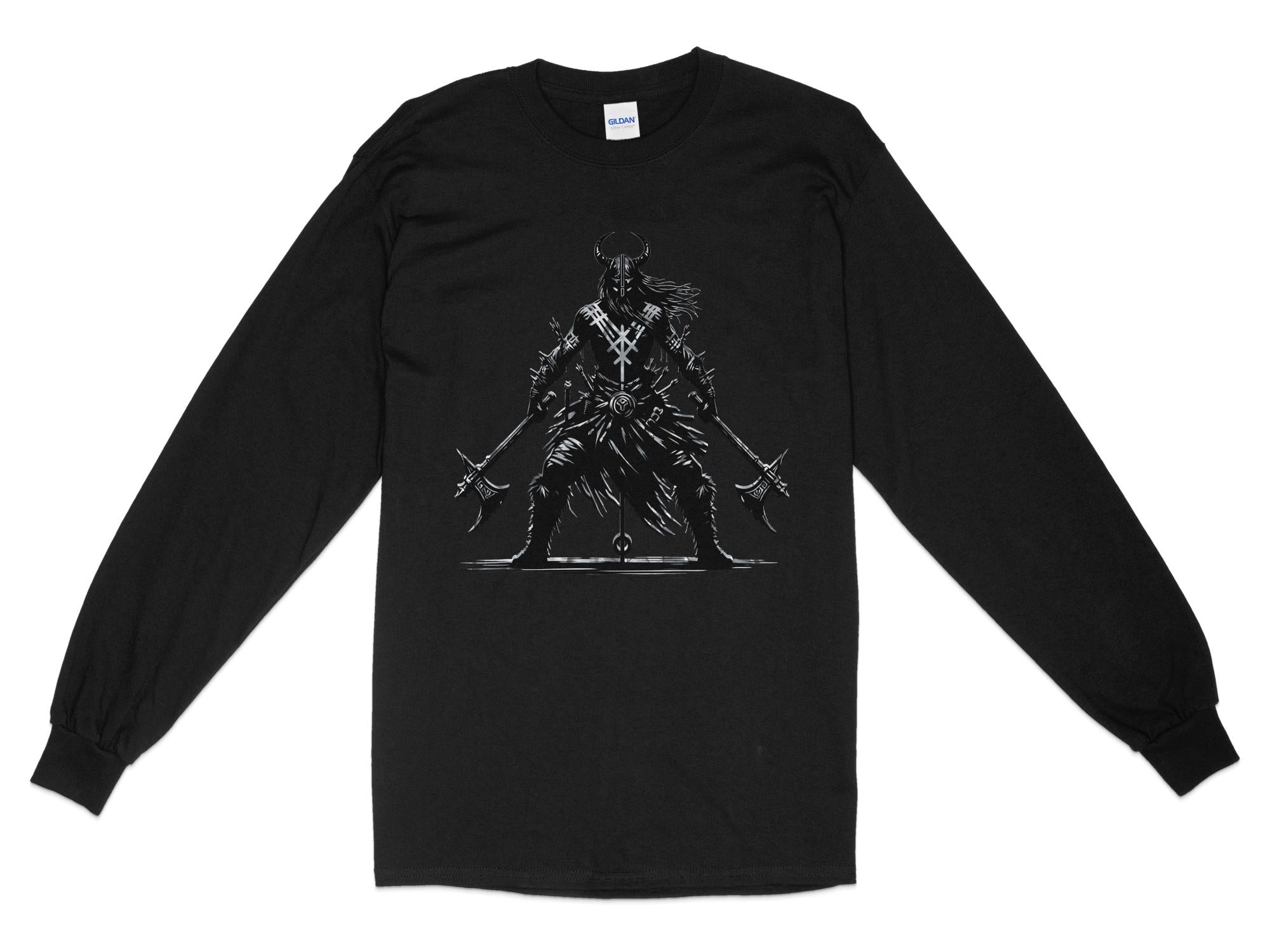 Viking Indomitable - Coloured Gildan Long Sleeve Norse Talisman Men Women Unisex Valhalla Tee