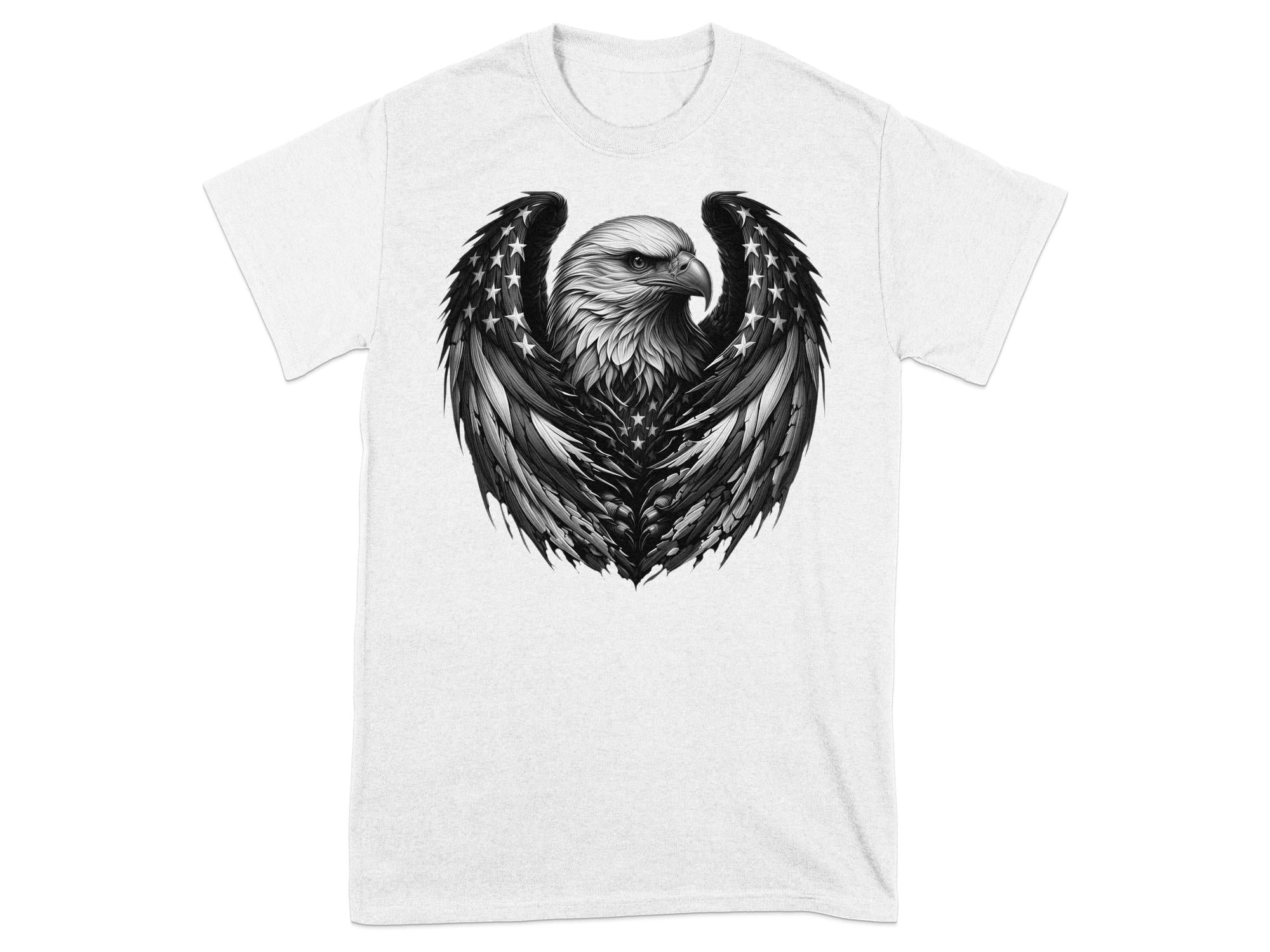 Eagle Patriot - Coloured Gildan T-Shirt Realistic Animal Talisman Unisex Tee Graphic Design