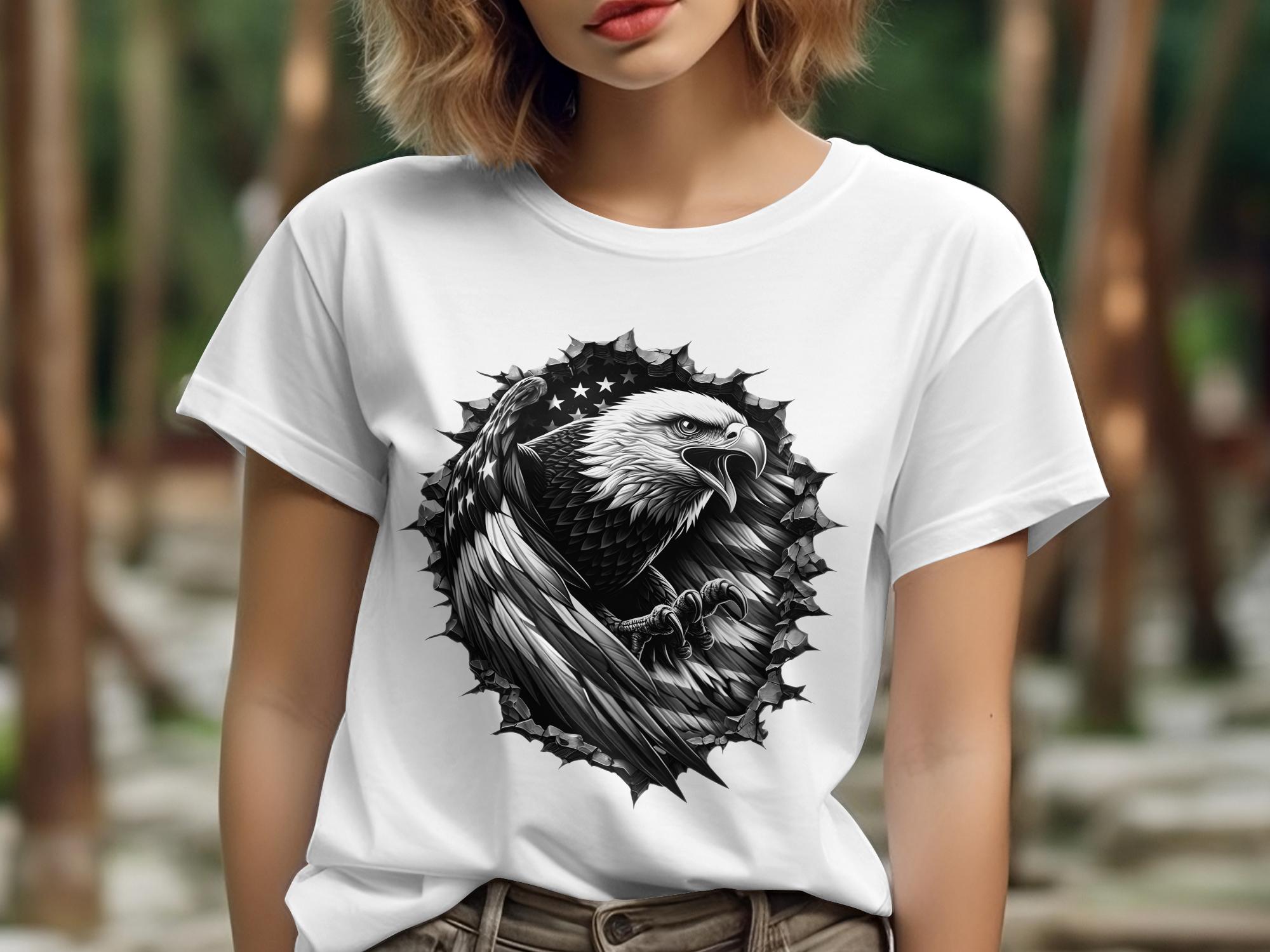 Eagle Patriot - Coloured Gildan T-Shirt Realistic Animal Talisman Unisex Tee Graphic Design