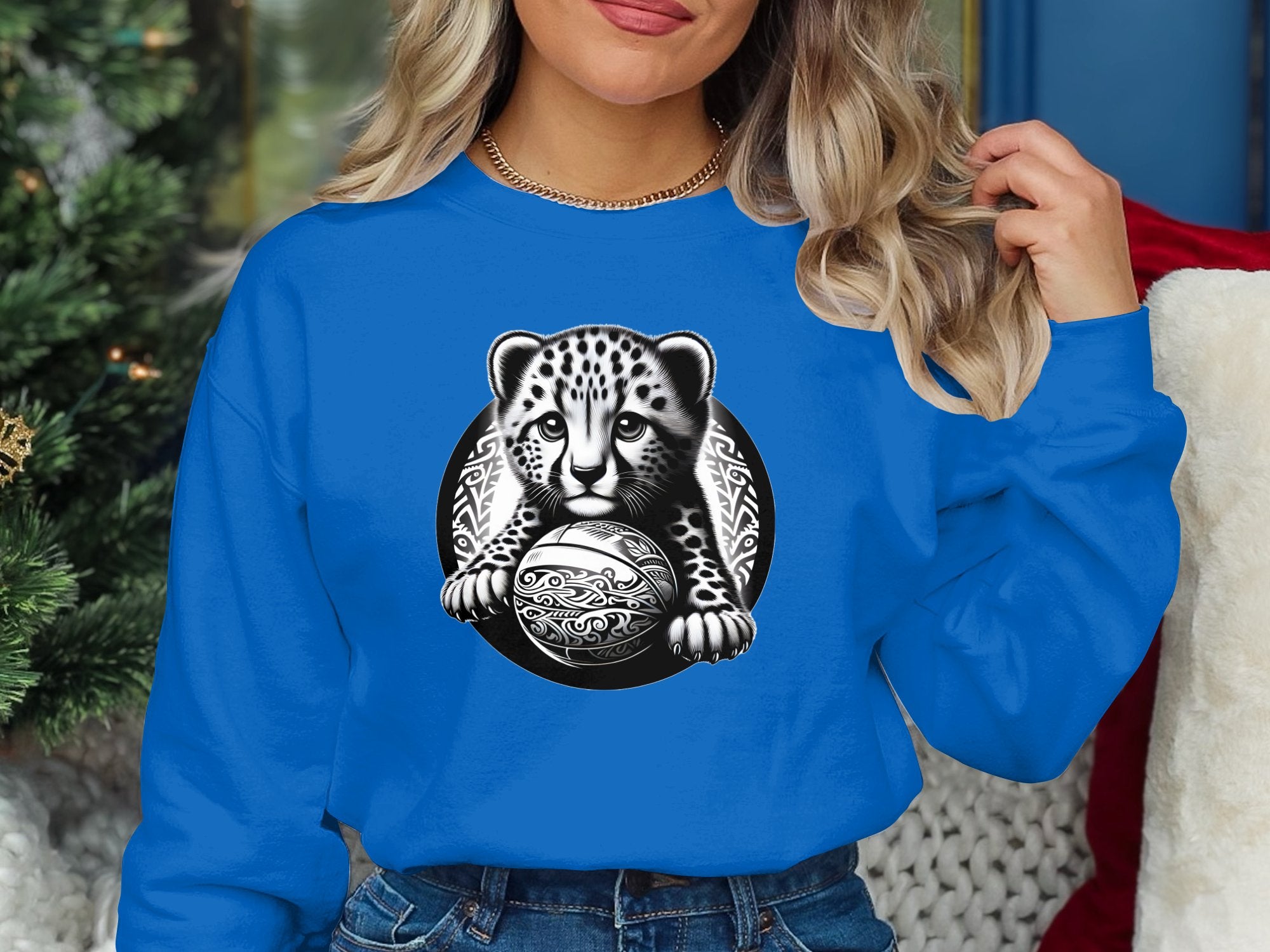 Cheetah World - Coloured Gildan Sweatshirt Realistic Animal Talisman Unisex Cute Tee Graphic Design