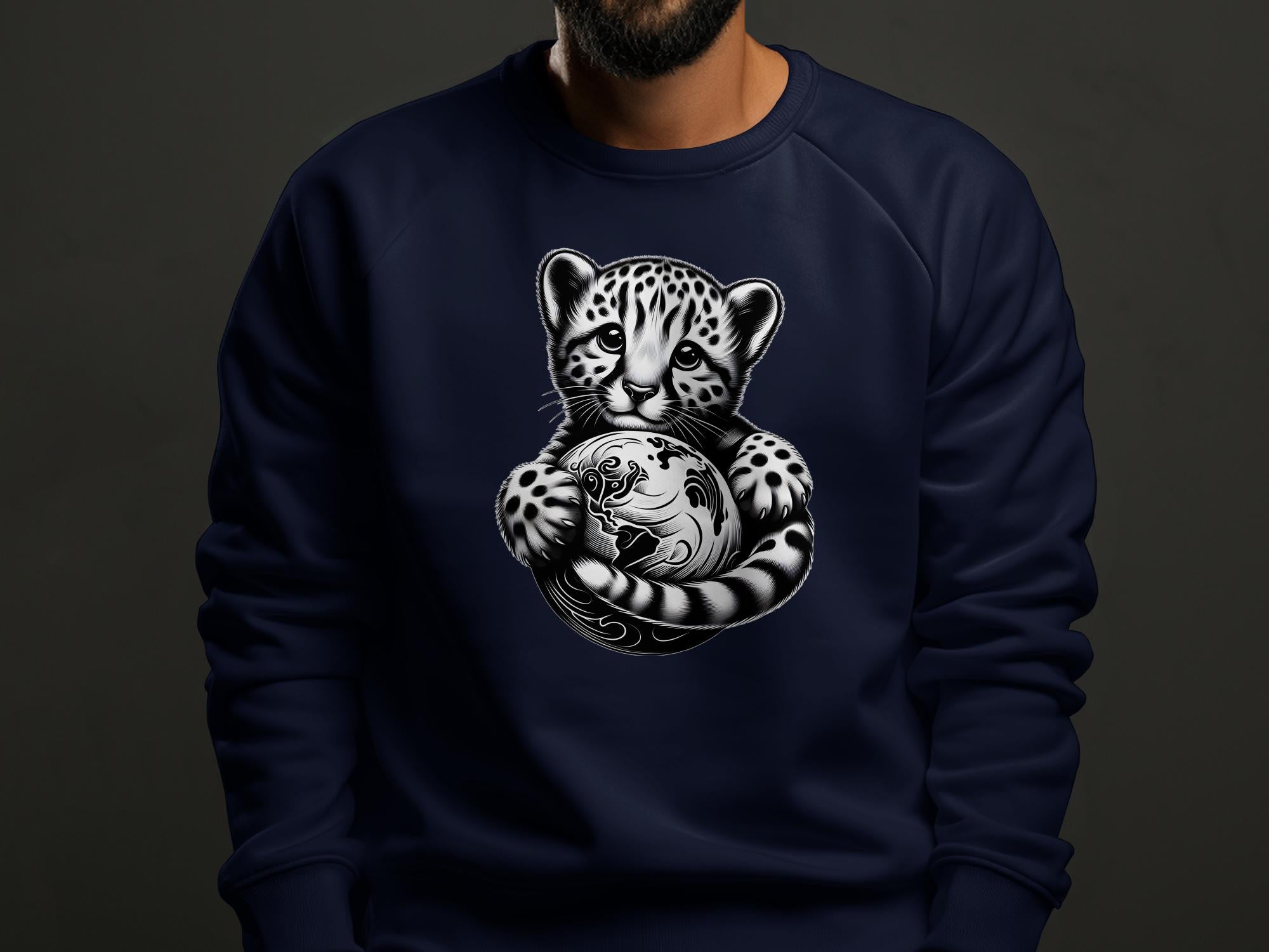 Cheetah World - Coloured Gildan Sweatshirt Realistic Animal Talisman Unisex Cute Tee Graphic Design