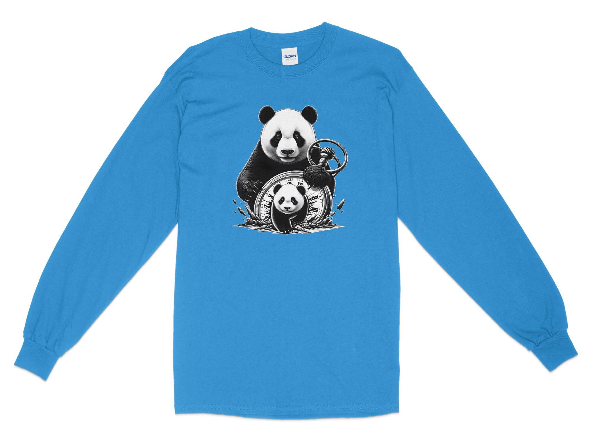 Panda - Coloured Gildan Long Sleeve Realistic Animal Talisman Unisex Cute Tee Graphic Design